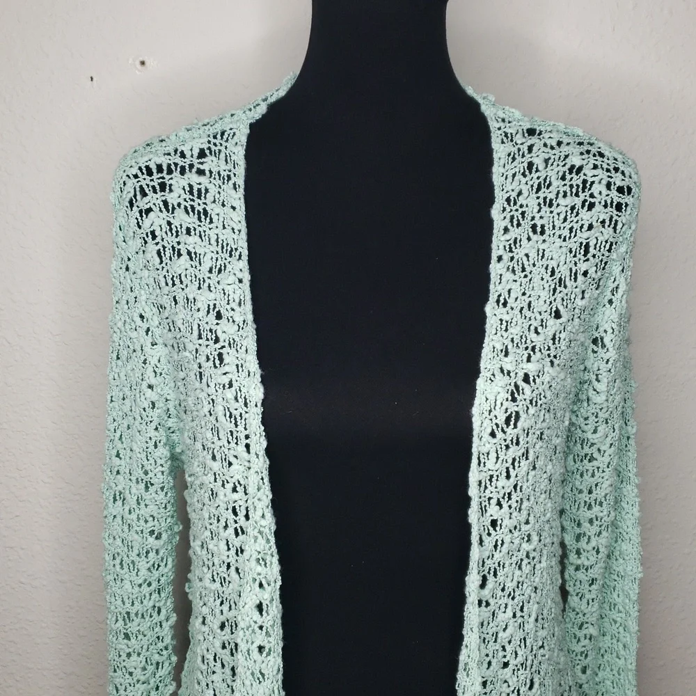 NEW Kaktus Open Knit Soft Open Front Long Sleeves Cardigan Size S/M Beachy - Picture 2 of 16